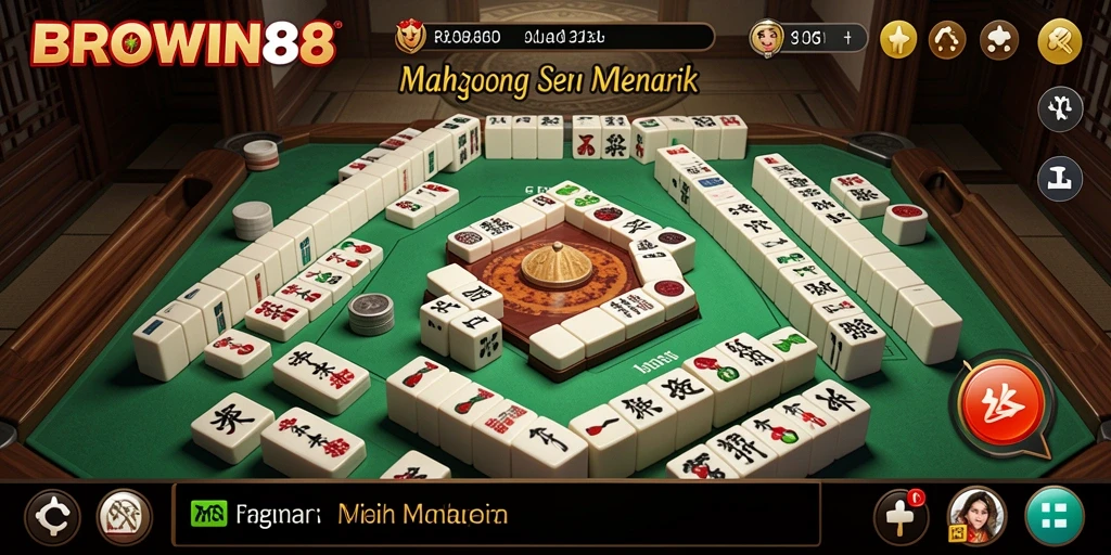 Screenshot gameplay BROWIN88 menampilkan keseruan bermain Mahjong.