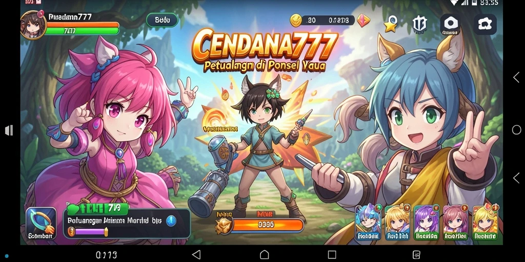 Tampilan menarik dan dinamis dari gameplay CENDANA777 dalam dunia Anime.