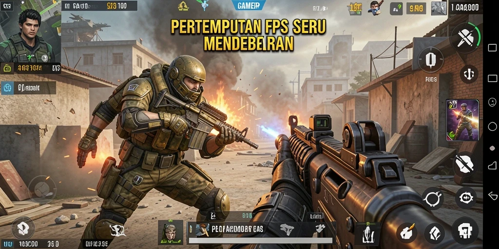 Tampilan gameplay GAMERP dengan pertempuran intens dan strategi yang mendebarkan.