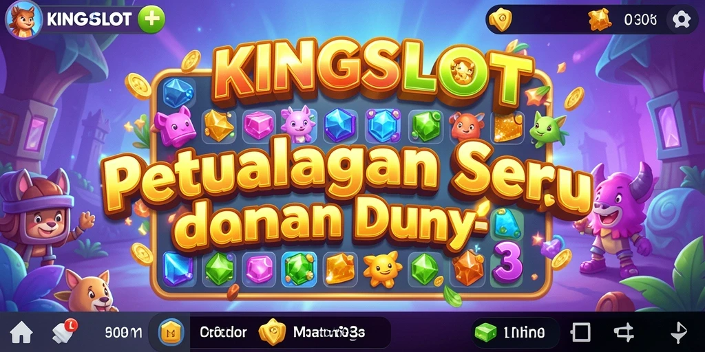 Tampilan gameplay seru di KINGSLOT dengan tantangan Match-3.