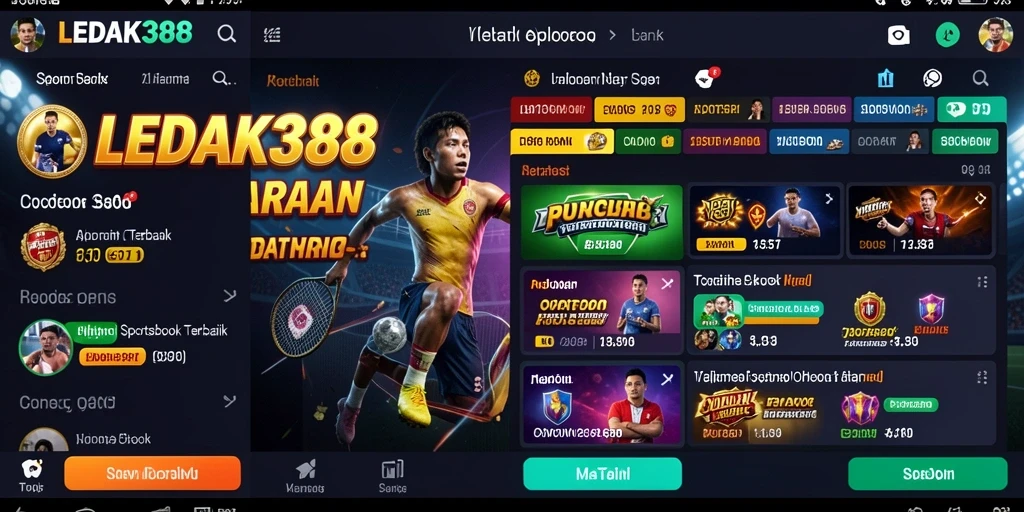 Tangkapan layar utama LEDAK388 menampilkan antarmuka sportsbook yang modern.