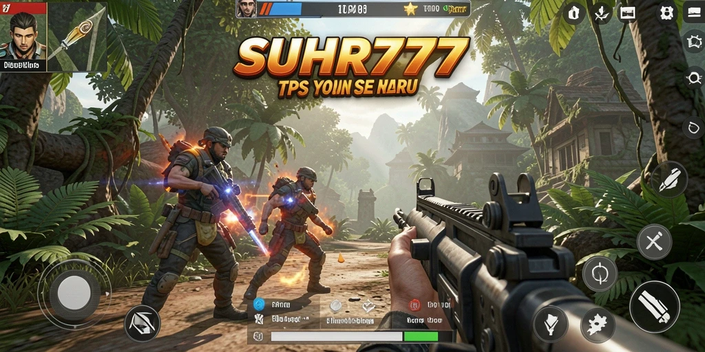 Tampilan gameplay seru dan mendebarkan dari SUHU777 dalam genre TPS.