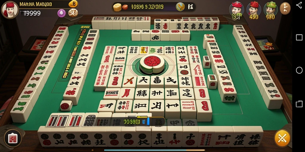 Tangkapan layar T9999 menunjukkan pengalaman gameplay Mahjong yang seru dan mendebarkan.