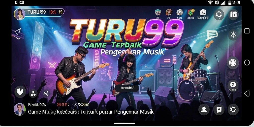 Tampilan gameplay <strong>TURU99</strong> dengan berbagai alat musik yang interaktif.