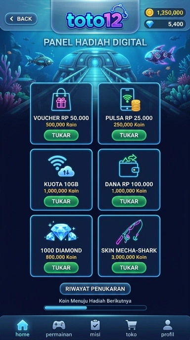 Screenshot fitur terbaru aplikasi toto12.